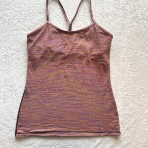 Lululemon Thin Pink Stripe Print Strappy Tank Top- Size 10